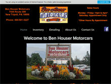 Tablet Screenshot of benhousermotorcars.com